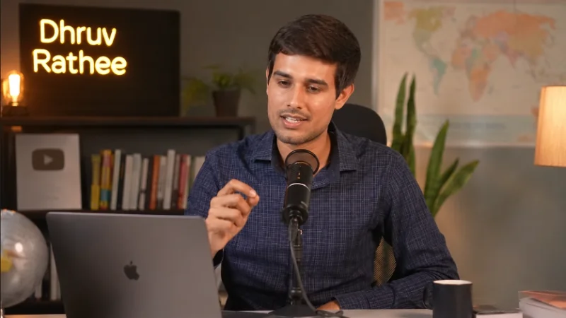 Dhruv Rathee net worth and career setup at his recording studio