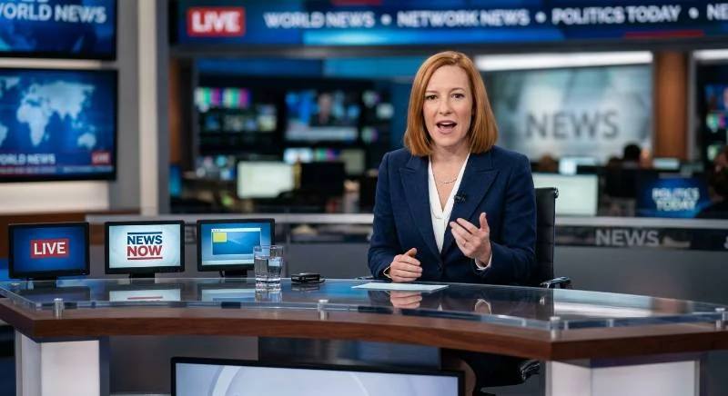 Jen Psaki net worth television host on set