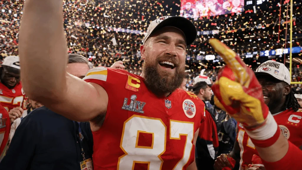 Travis Kelce net worth career Super Bowl celebration