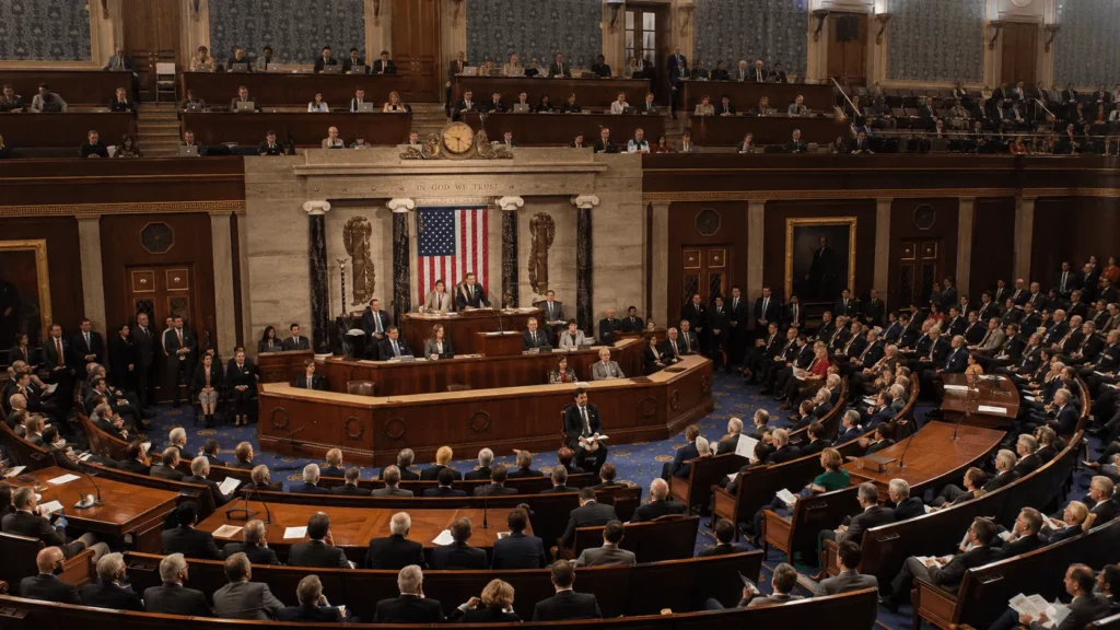 House floor during a Mike Johnson Republican revolt vote